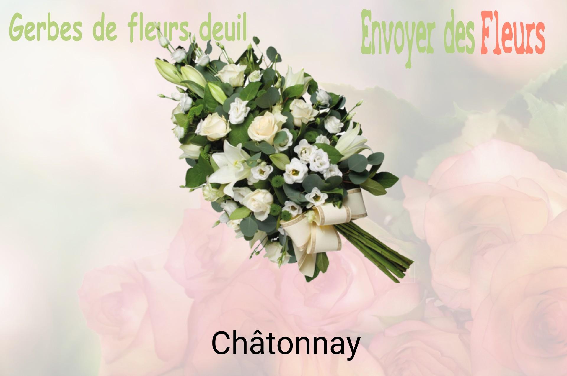 Gerbe de fleurs de deuil livrée à Châtonnay